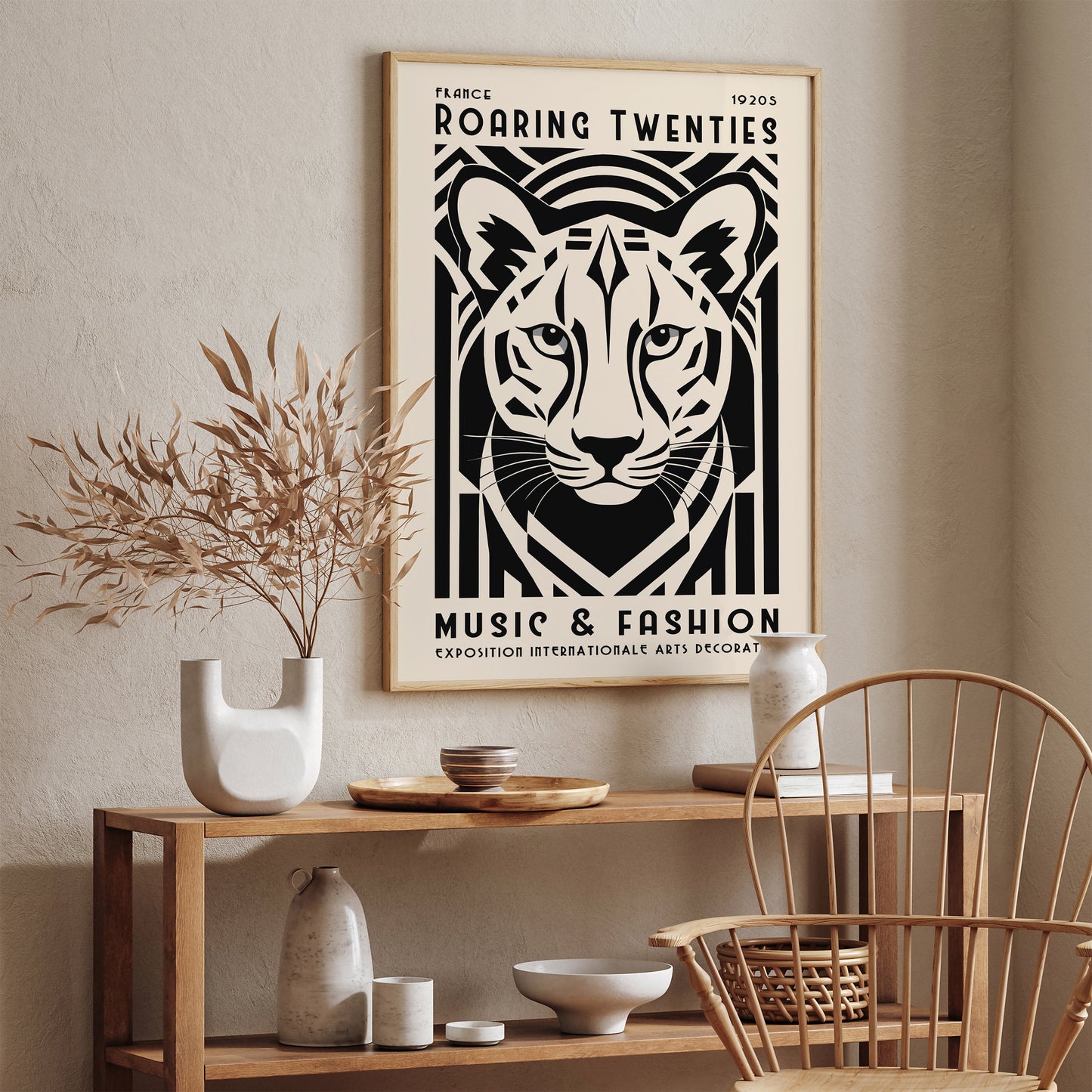 Art Deco Tiger Poster – 1920s Music & Fashion Wall Art