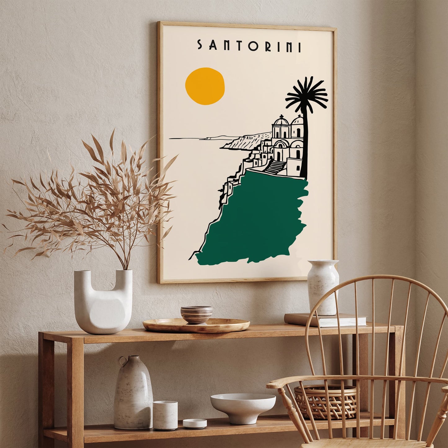 Santorini Greece Landscape Travel Poster