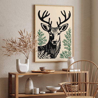 Reindeer Portrait Art Print