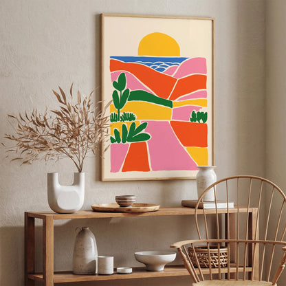 Florida Landscape Colorful Mid Century Modern Poster