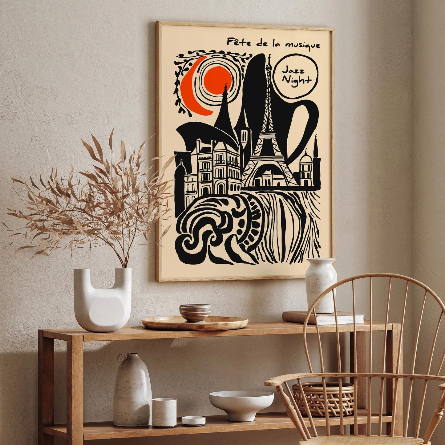 Jazz Night – Fête de la Musique Retro Art Print