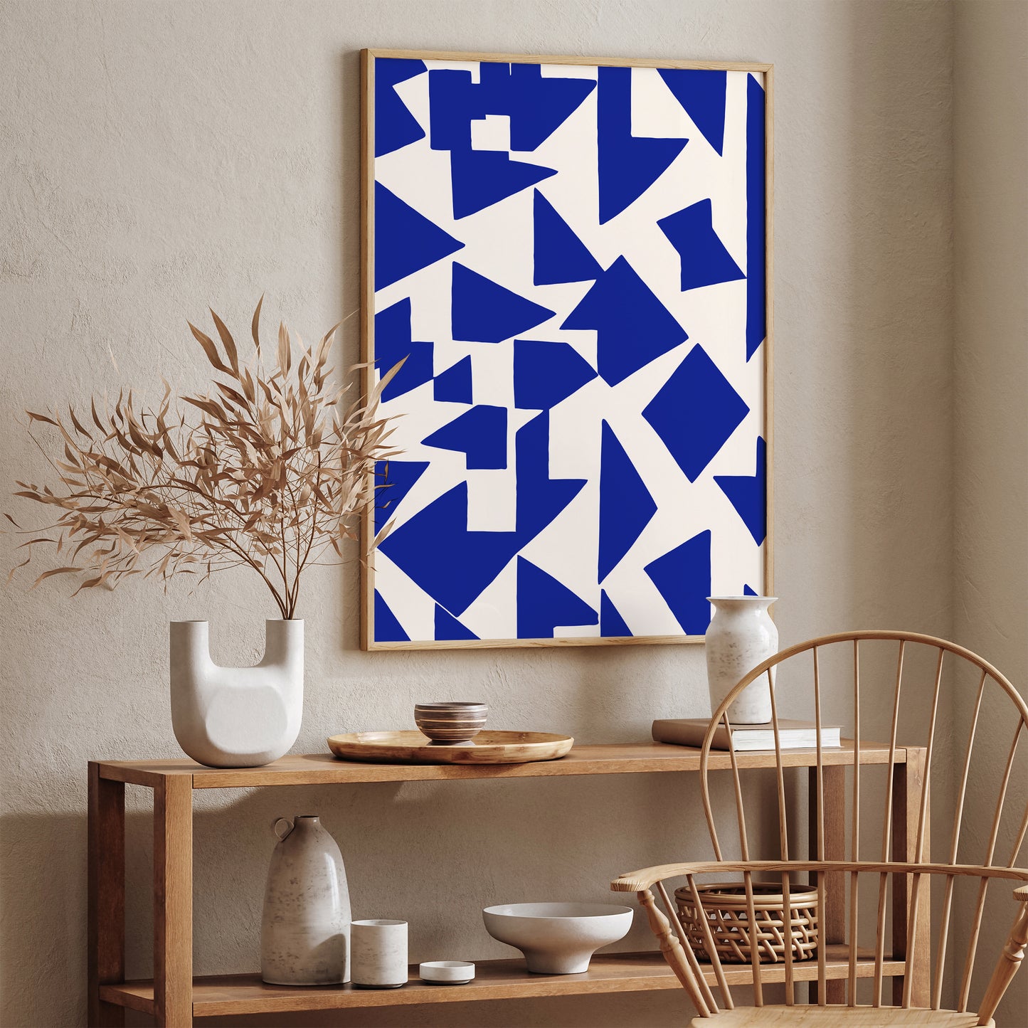 Blue Geometric Abstract Wall Art 2024