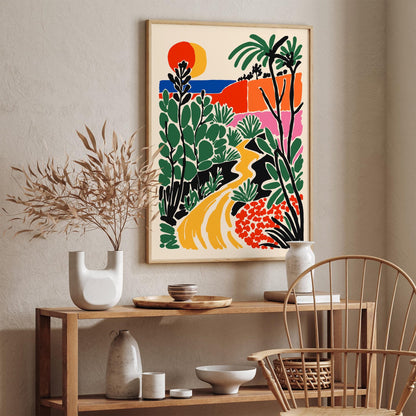 Colorful Tropical Landscape Art Print
