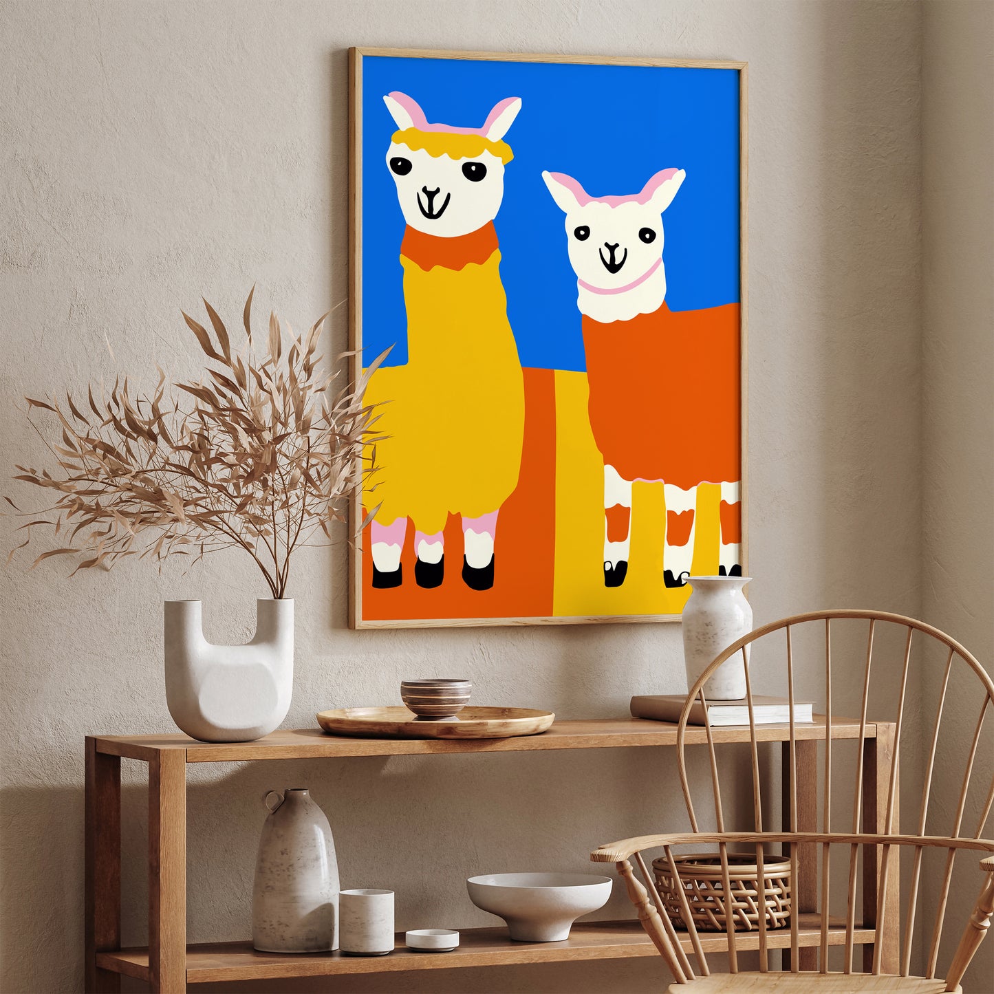 Funny Cute Llamas Kids Room Decor Art