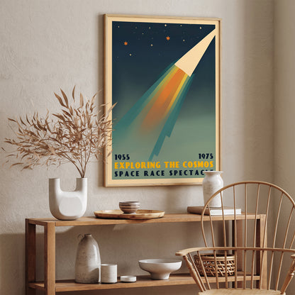 Space Race Retro Poster