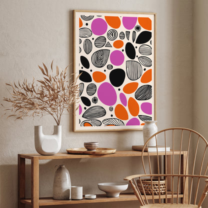 Modern Magenta Abstract Wall Art