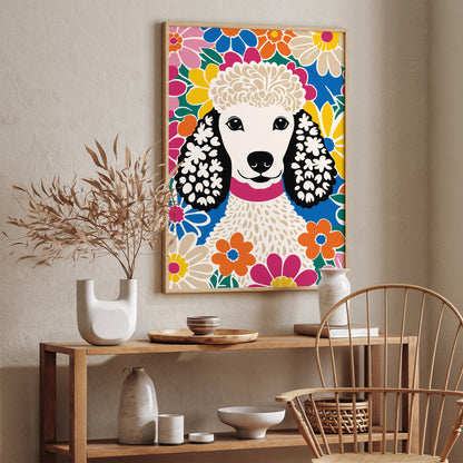 Colorful Poodle Dog Art Print