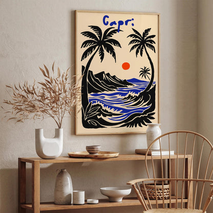 Capri Tropical Landscape Wall Art Print
