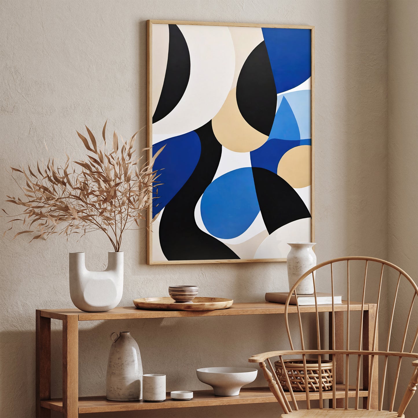 Blue Modern Abstract Art Print