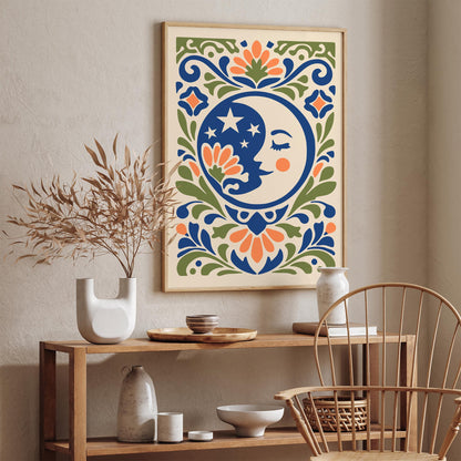 Cute Moon Poster - Kids Room Wall Art
