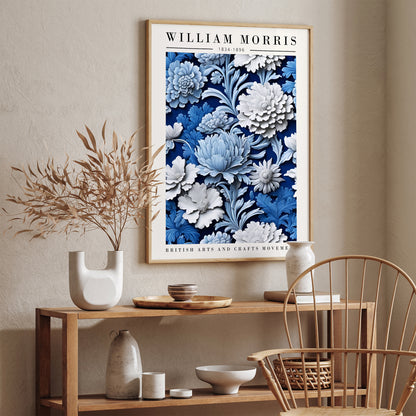 Blue Lagoon Floral Morris Poster