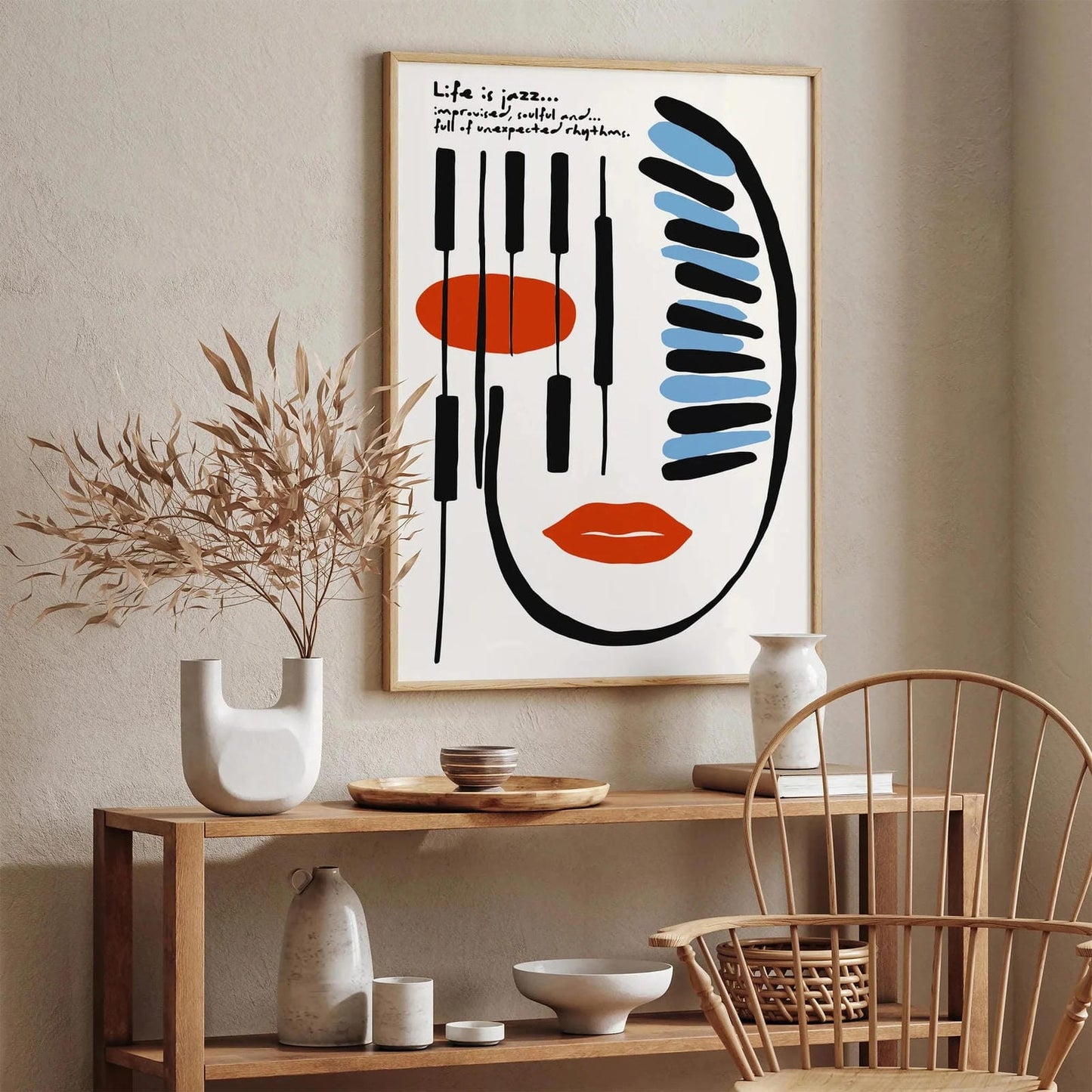 Life Is Jazz Quote Poster, Music Wall Art Print