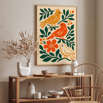 Country House Birds Poster
