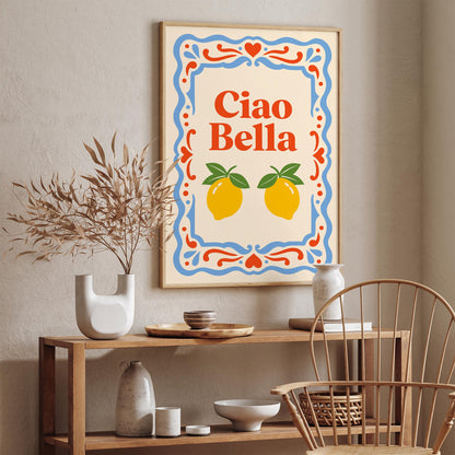 Ciao Bella Italian Quote Poster