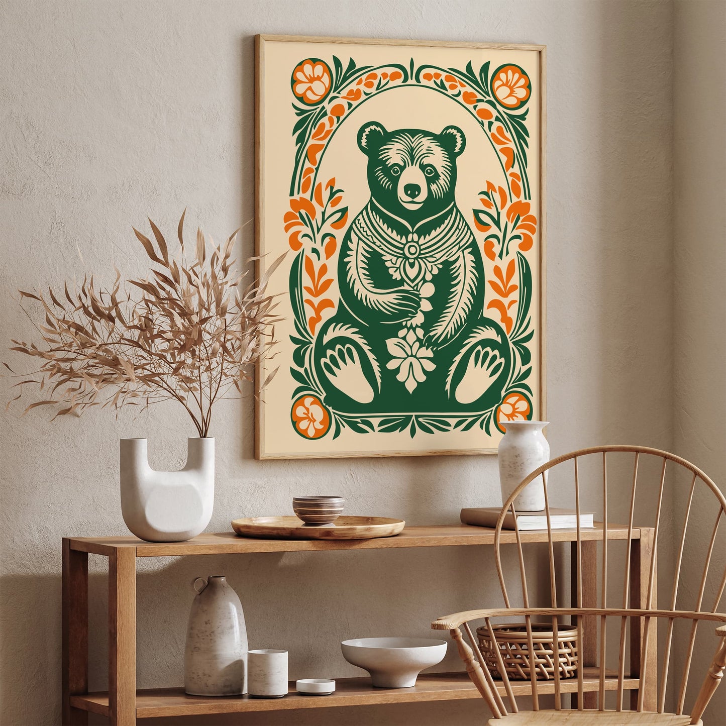 Green Teddy Bear Green Animal Poster