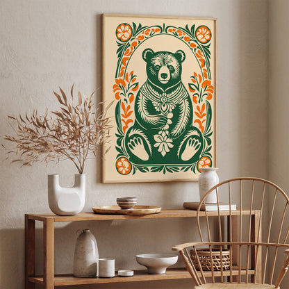 Green Teddy Bear Green Animal Poster