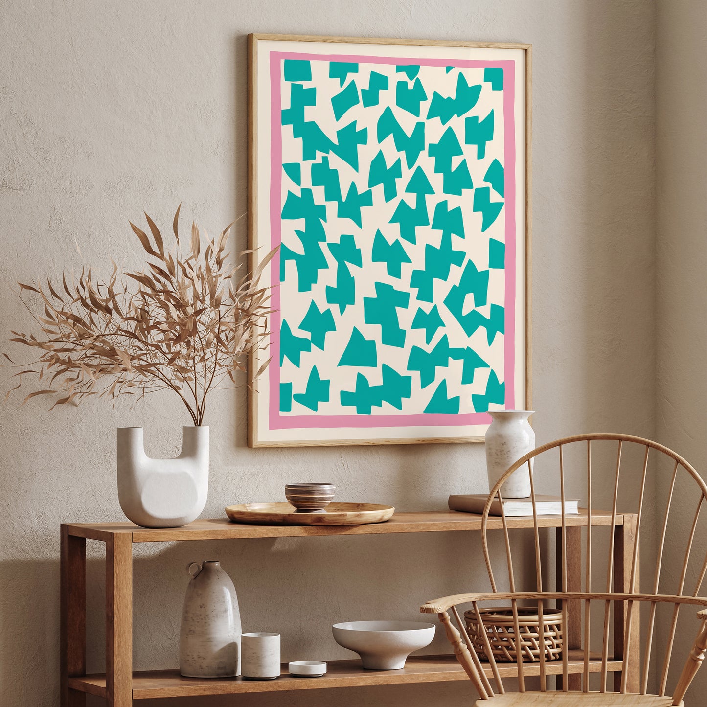 Mint Mid Century Abstract Wall Art