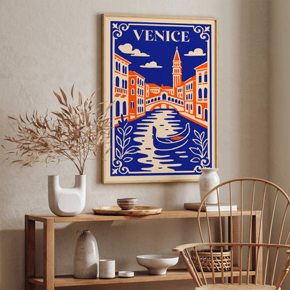 Venice Italy Blue Cityscape Travel Poster