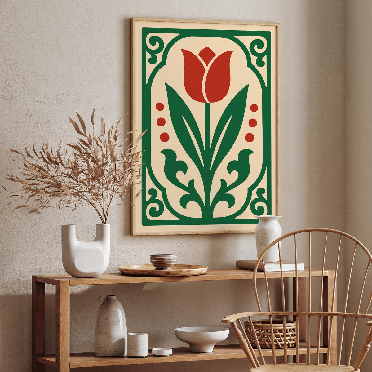 Red Tulip Flower Poster