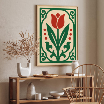Red Tulip Flower Poster