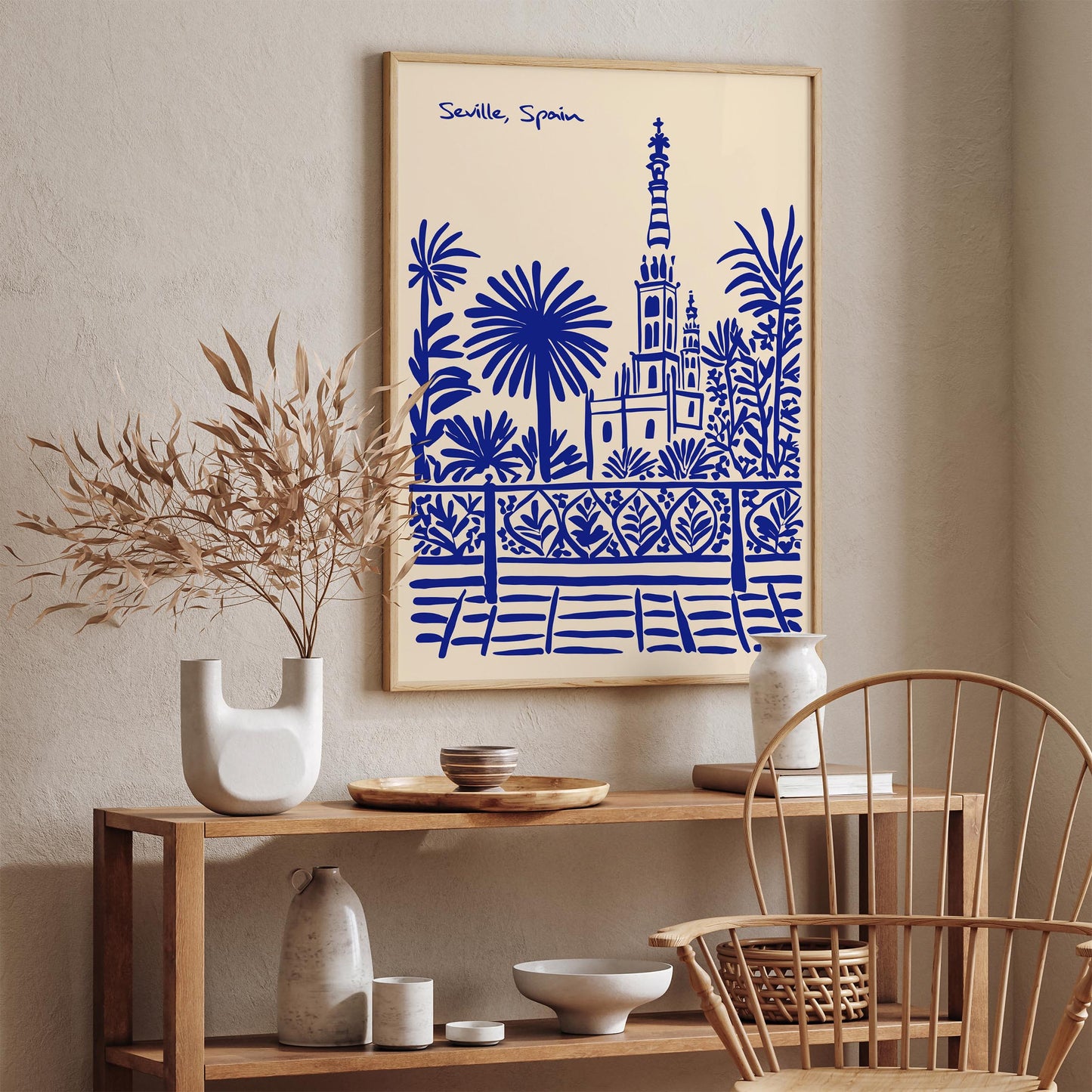 Seville Spain Blue Travel Poster