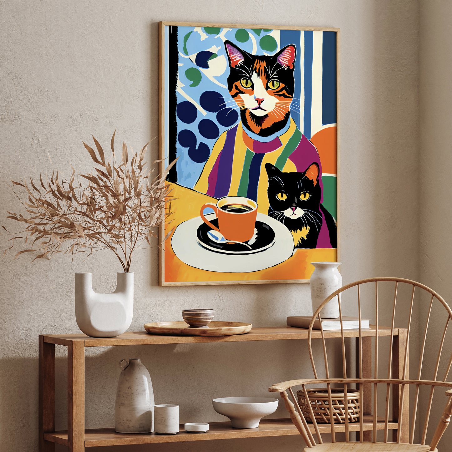 Cute Coffee Cat Art Print