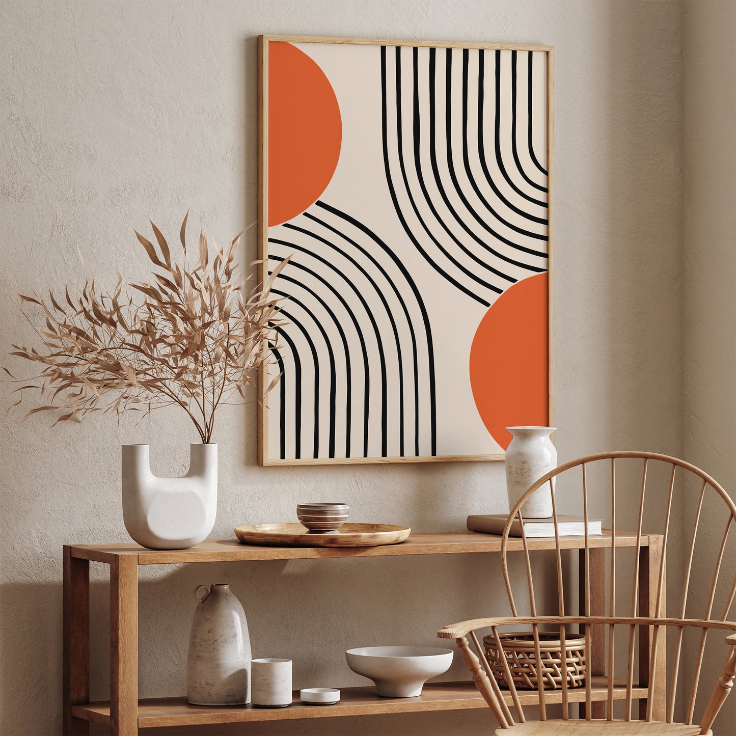 Mid Century Modern Orange Arches Poster