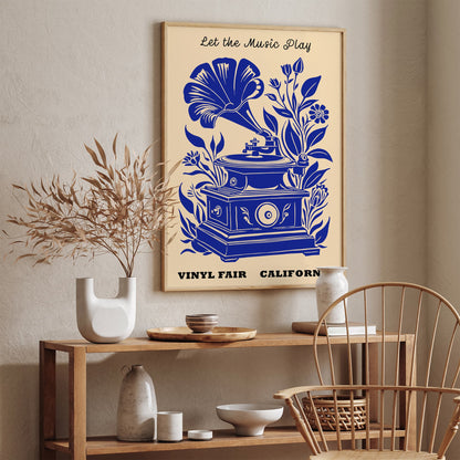 California Vinyl Fair Music Vintage Poster