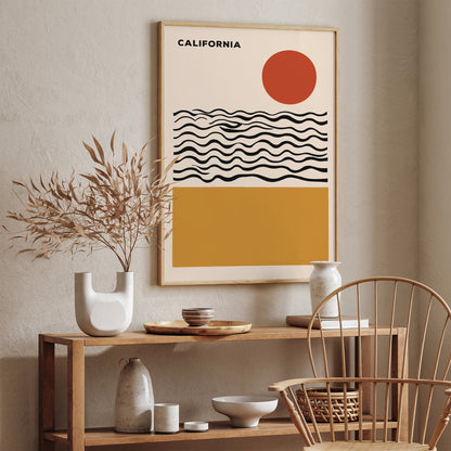 California Retro Minimalist Wall Art