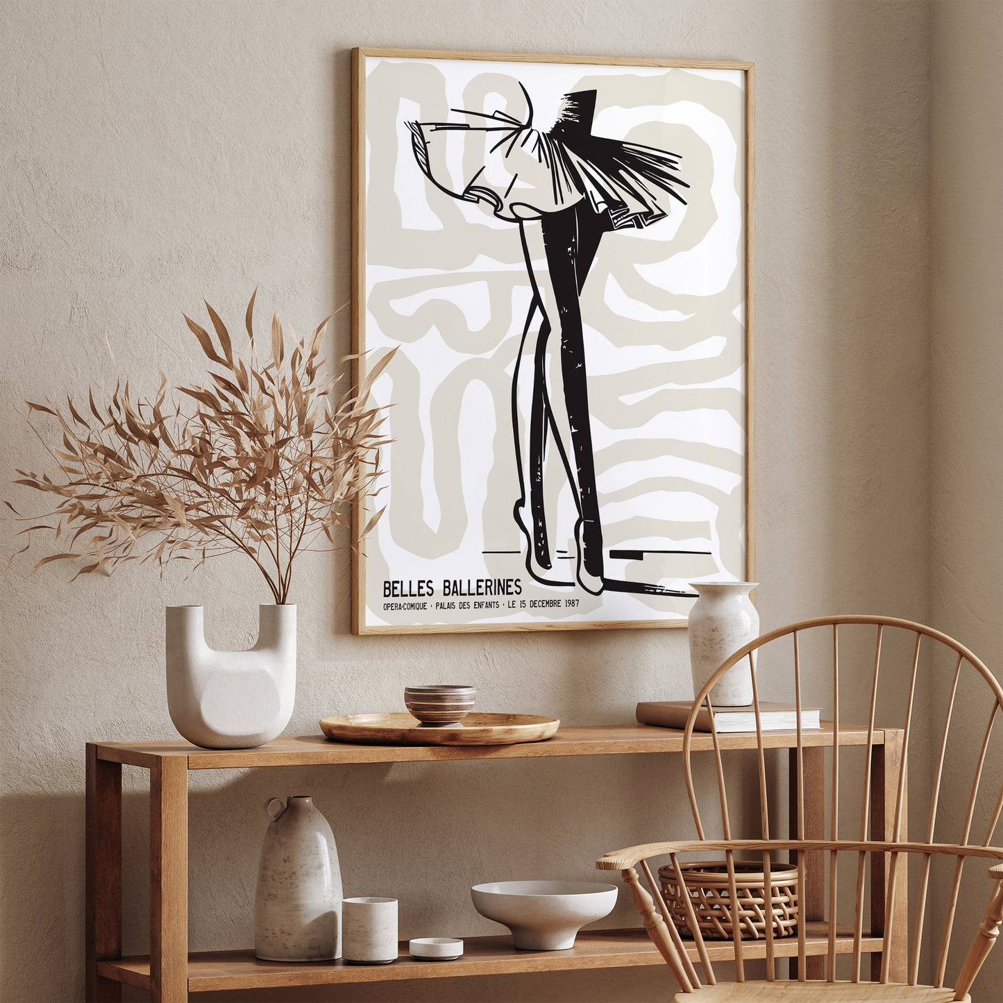 1987 Paris Ballet - Beige Wall Art Poster