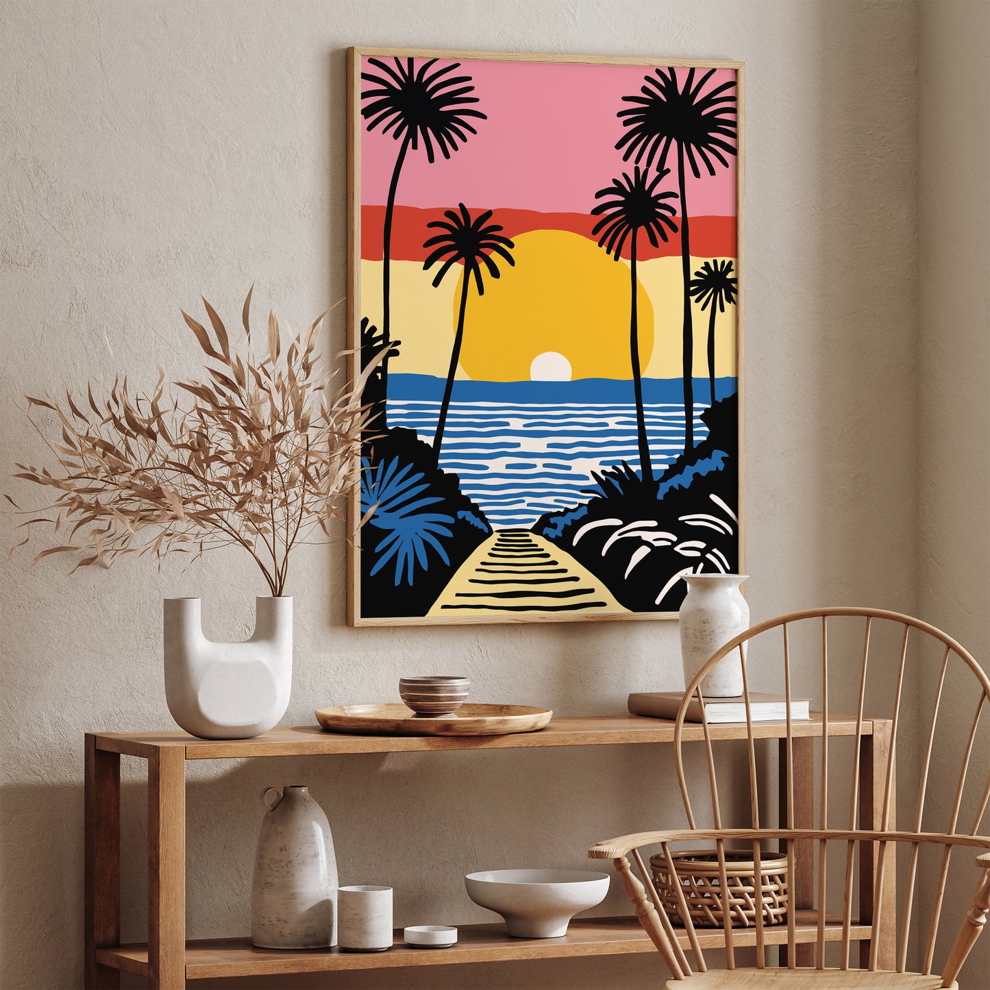 California Sunset Holiday Art Print