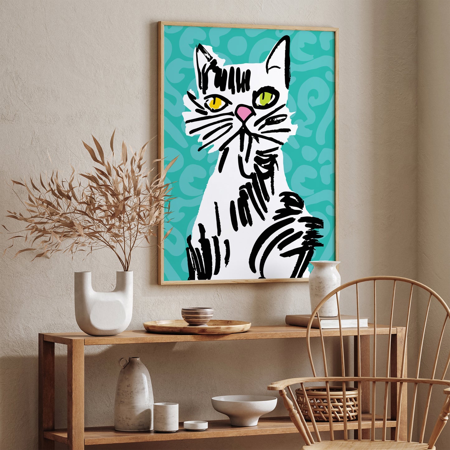 Cat Doodle Wall Art Prints