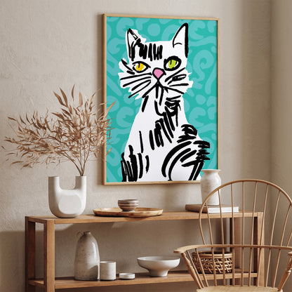 Cat Doodle Wall Art Prints