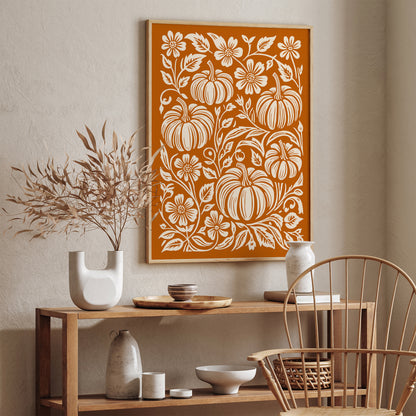 Farmhouse Kitchen Wall Art with Pumpkins