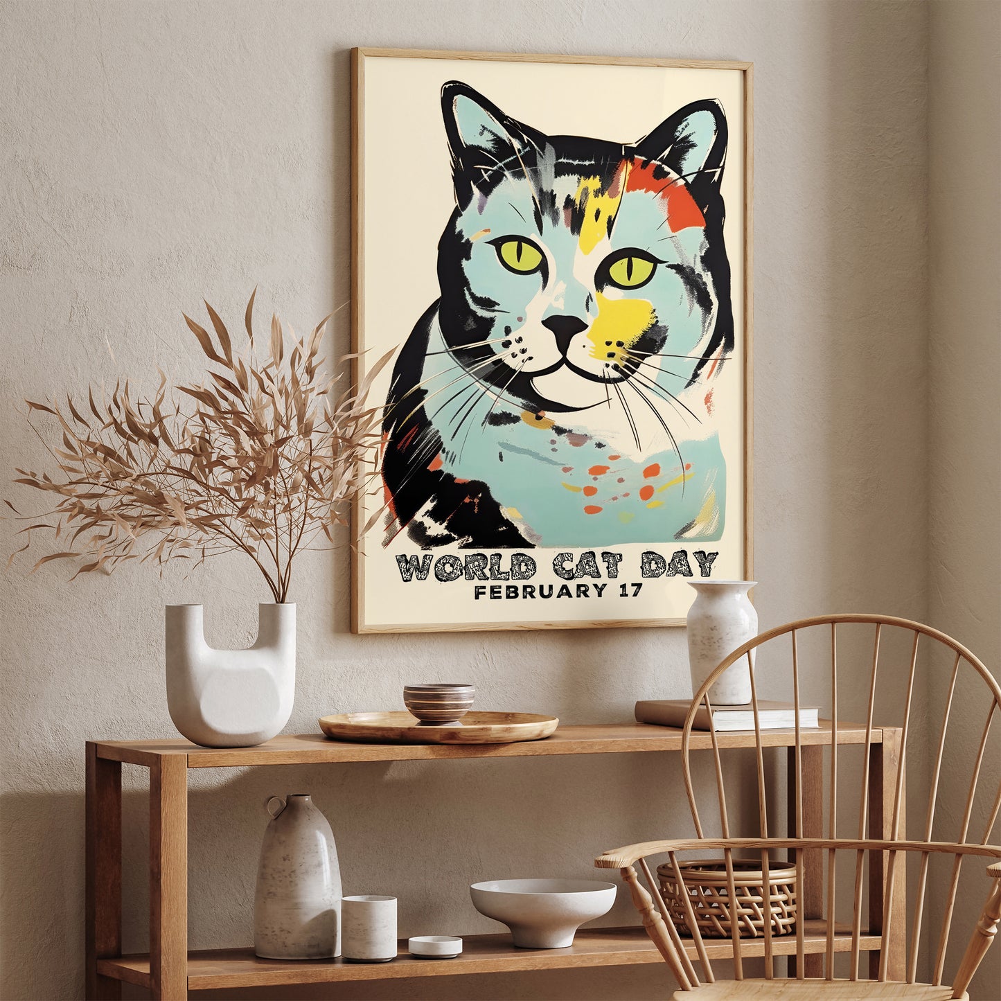 World Cat Day Painted Poster