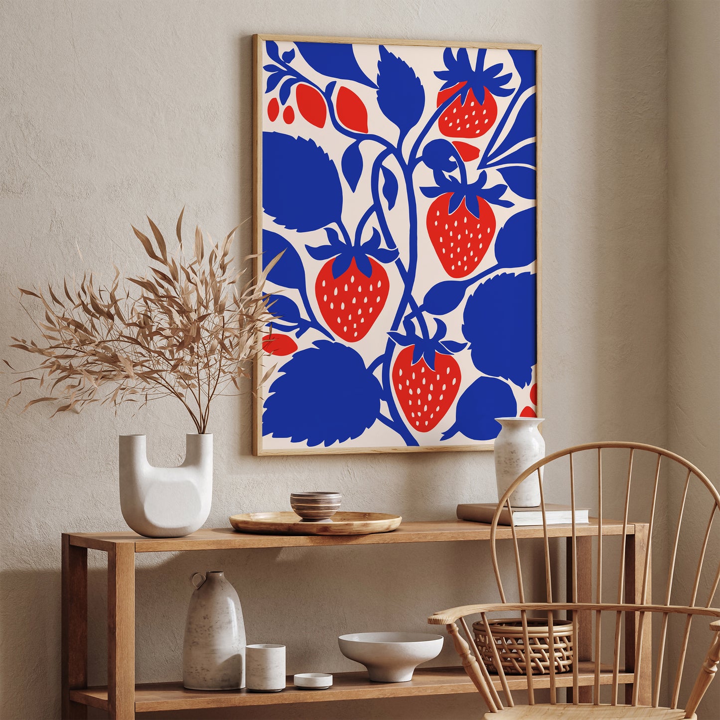 Blue Strawberry Wall Art