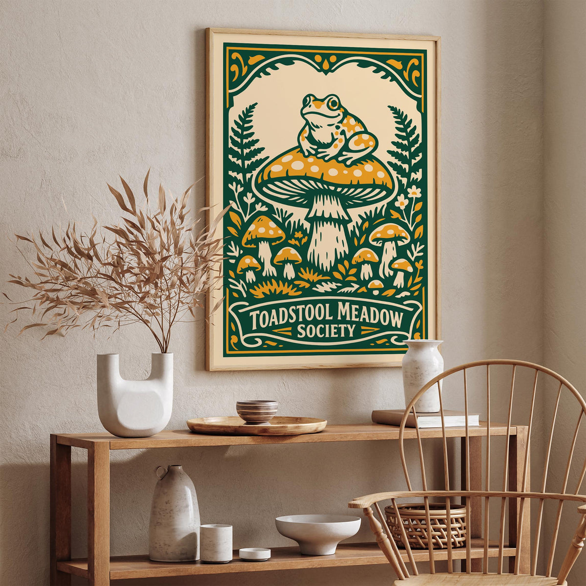 Toadstool Meadow Society Art Poster