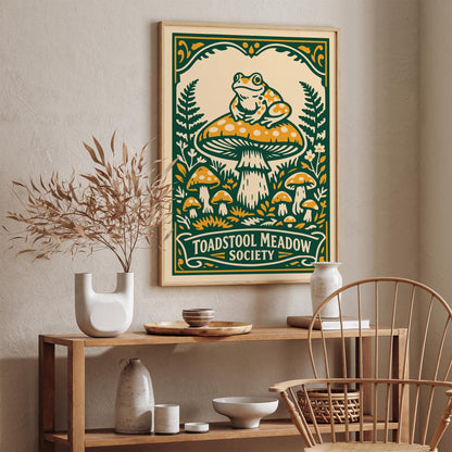 Toadstool Meadow Society Art Poster