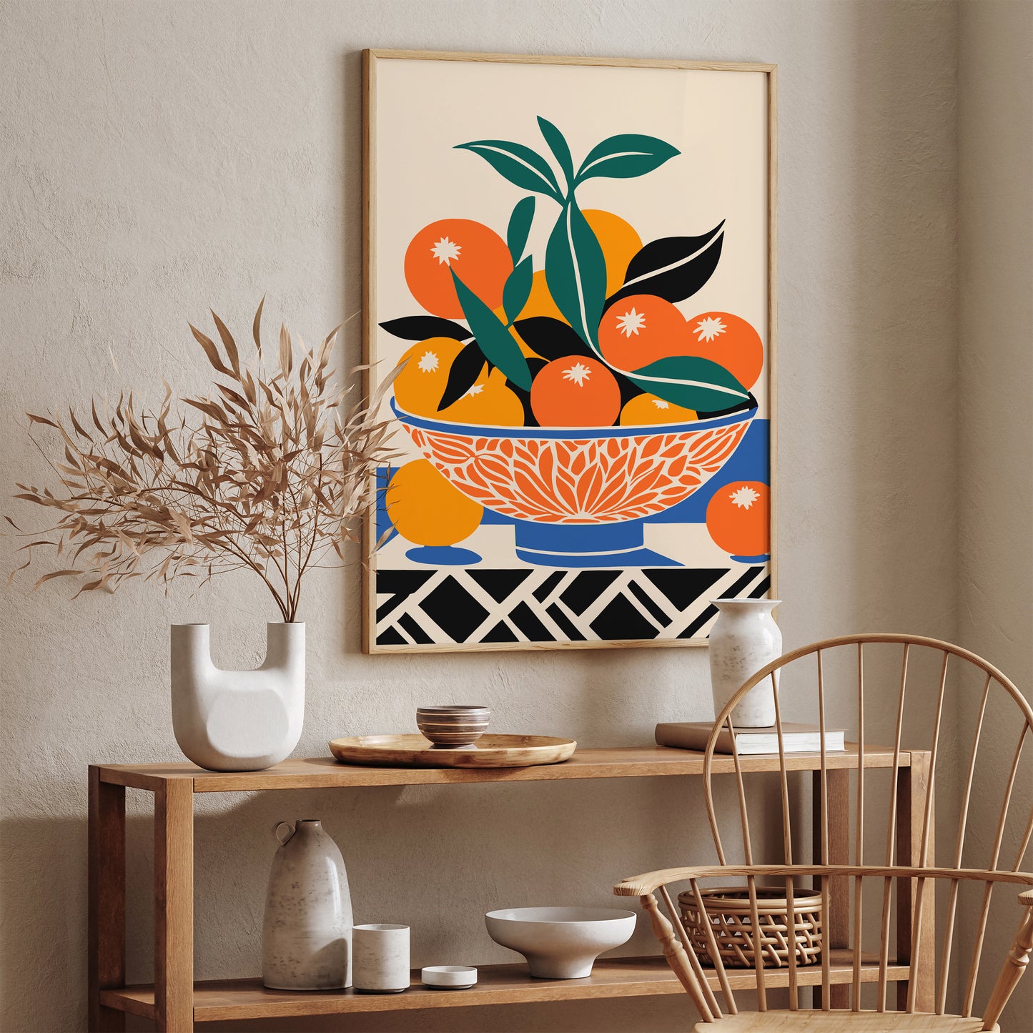 Bowl of Oranges Vintage Kitchen Poster Print