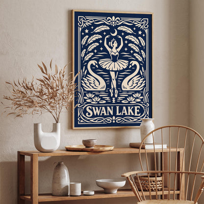 Swan Lake Classical Ballet Vintage Art Poster