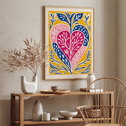 Pink Heart Nature Love Art Print