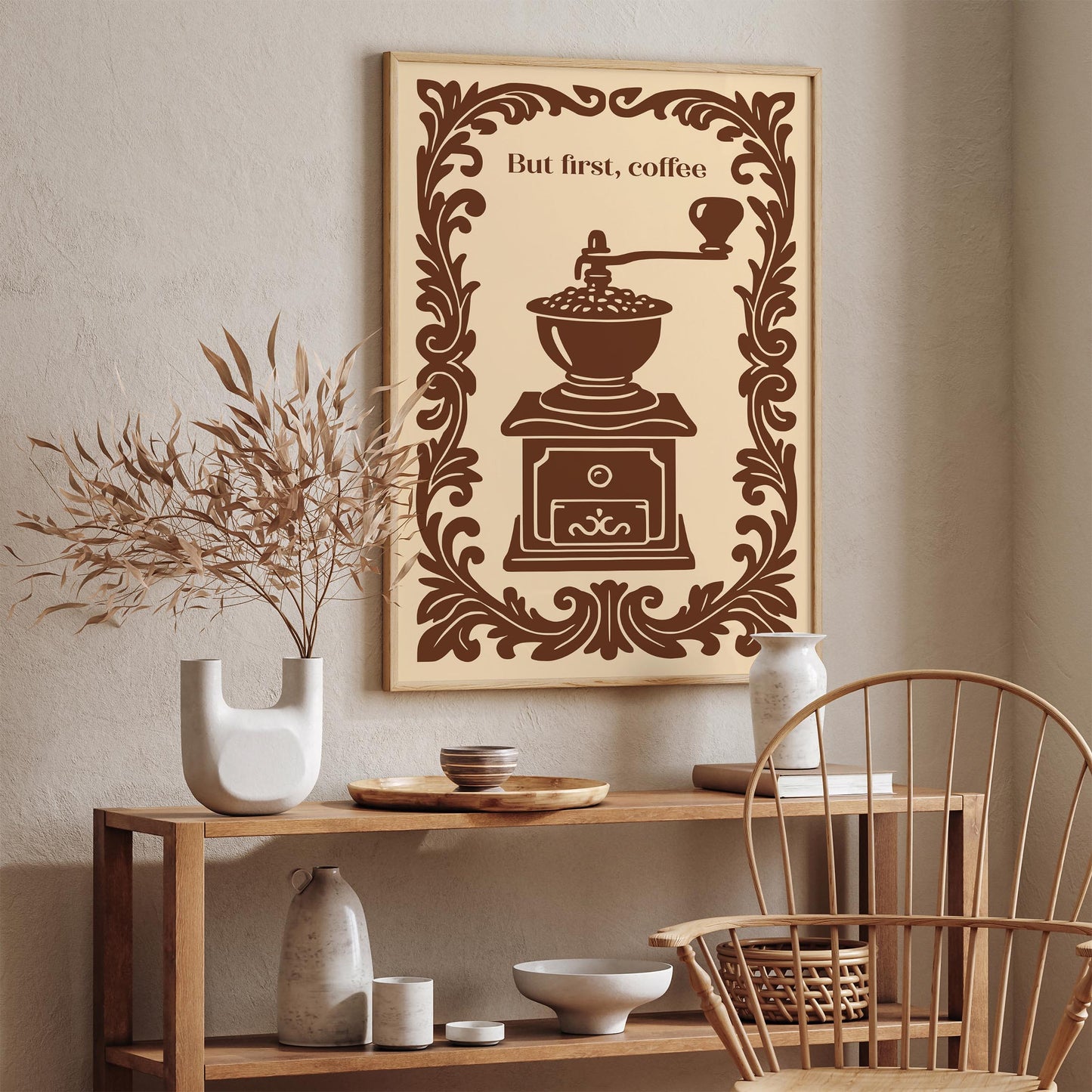 But First Coffee Poster - Vintage Kitchen Wall Art