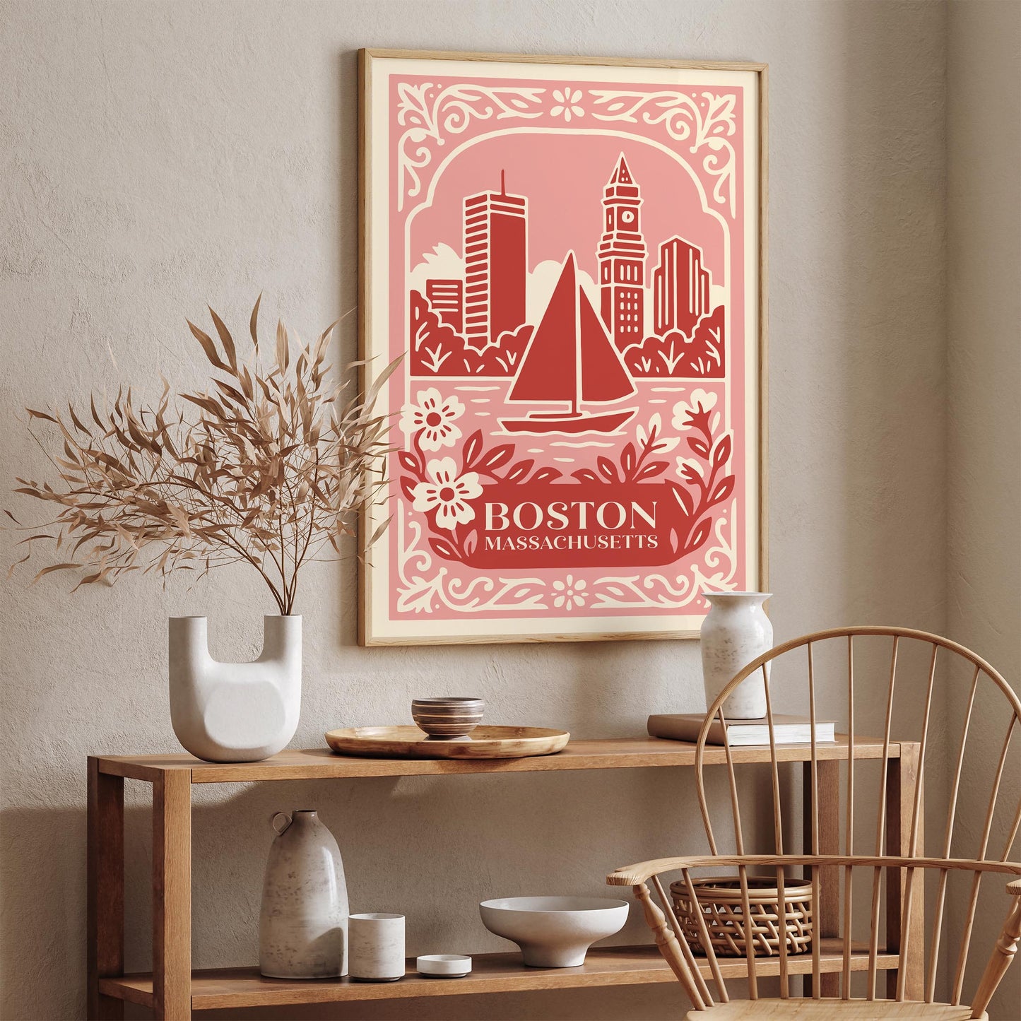 Boston Massachusetts Travel Poster