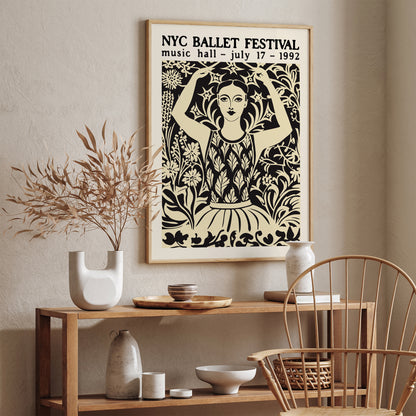 NYC Ballet Festival Linocut Poster