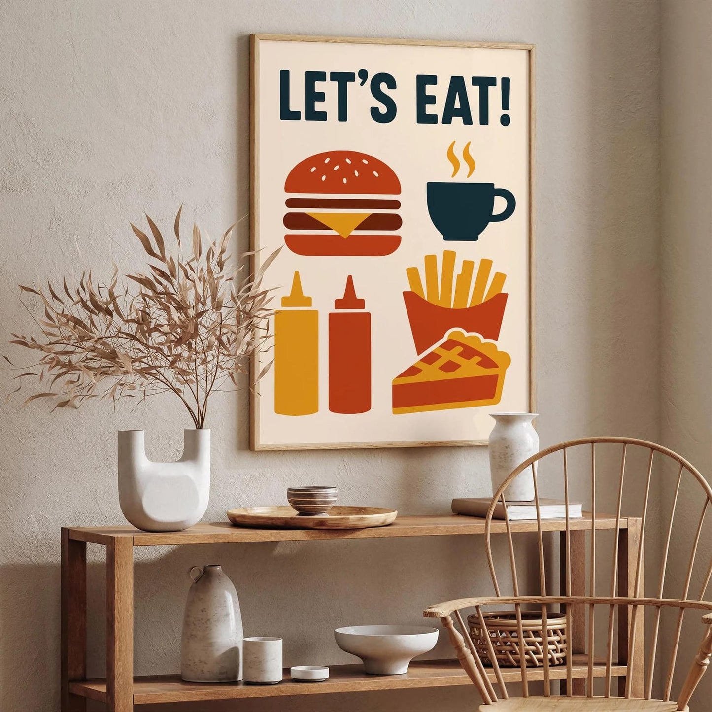 Lets Eat! Poster - American Foodie Art Print 2025