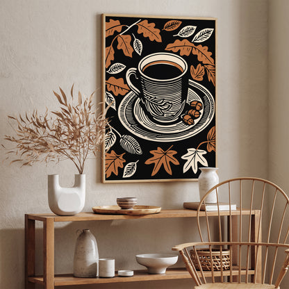 Fall Coffee Retro Kitchen Poster