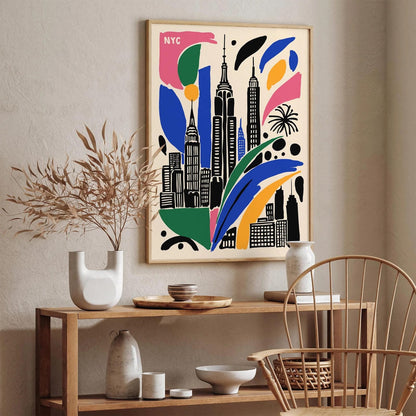 NYC Cityscape Poster, Travel Art Print
