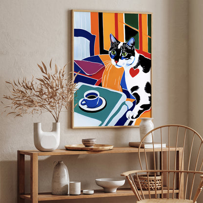 Coffee Cat Barista Art Print