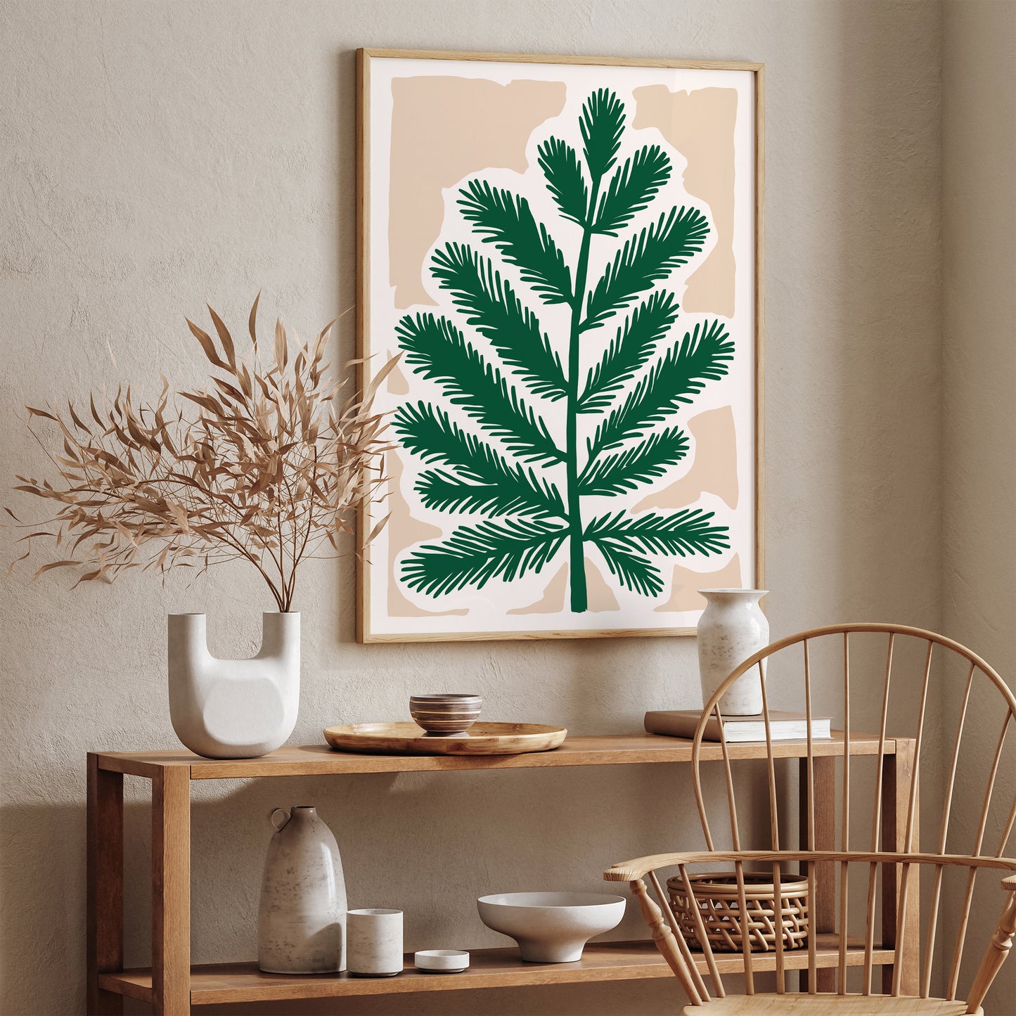 Green Leaf Cozy Wall Art