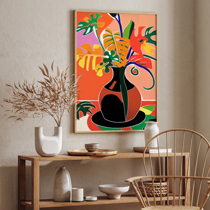 Mid-Century Modern Monstera Art Print